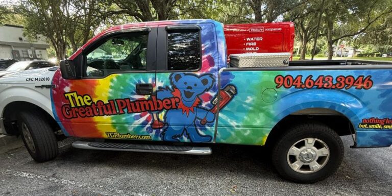 The Greatful Plumber service truck at a Jacksonville commercial property job site