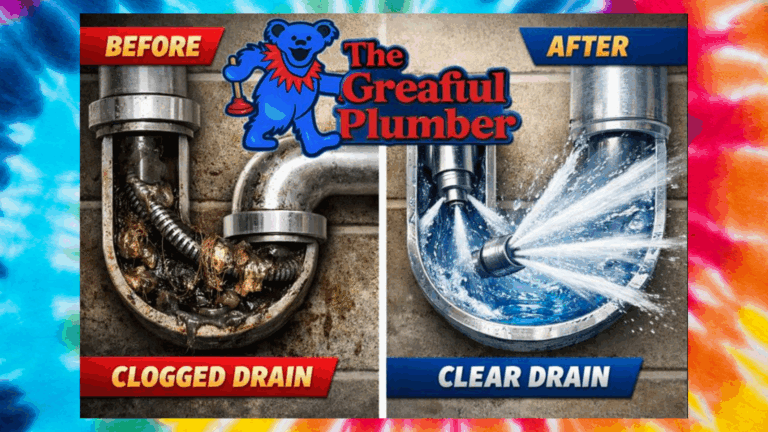 A drain cleaning cable machine set up beside an open floor drain