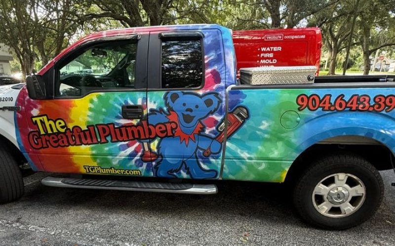 The Greatful Plumber service truck at a Jacksonville commercial property job site
